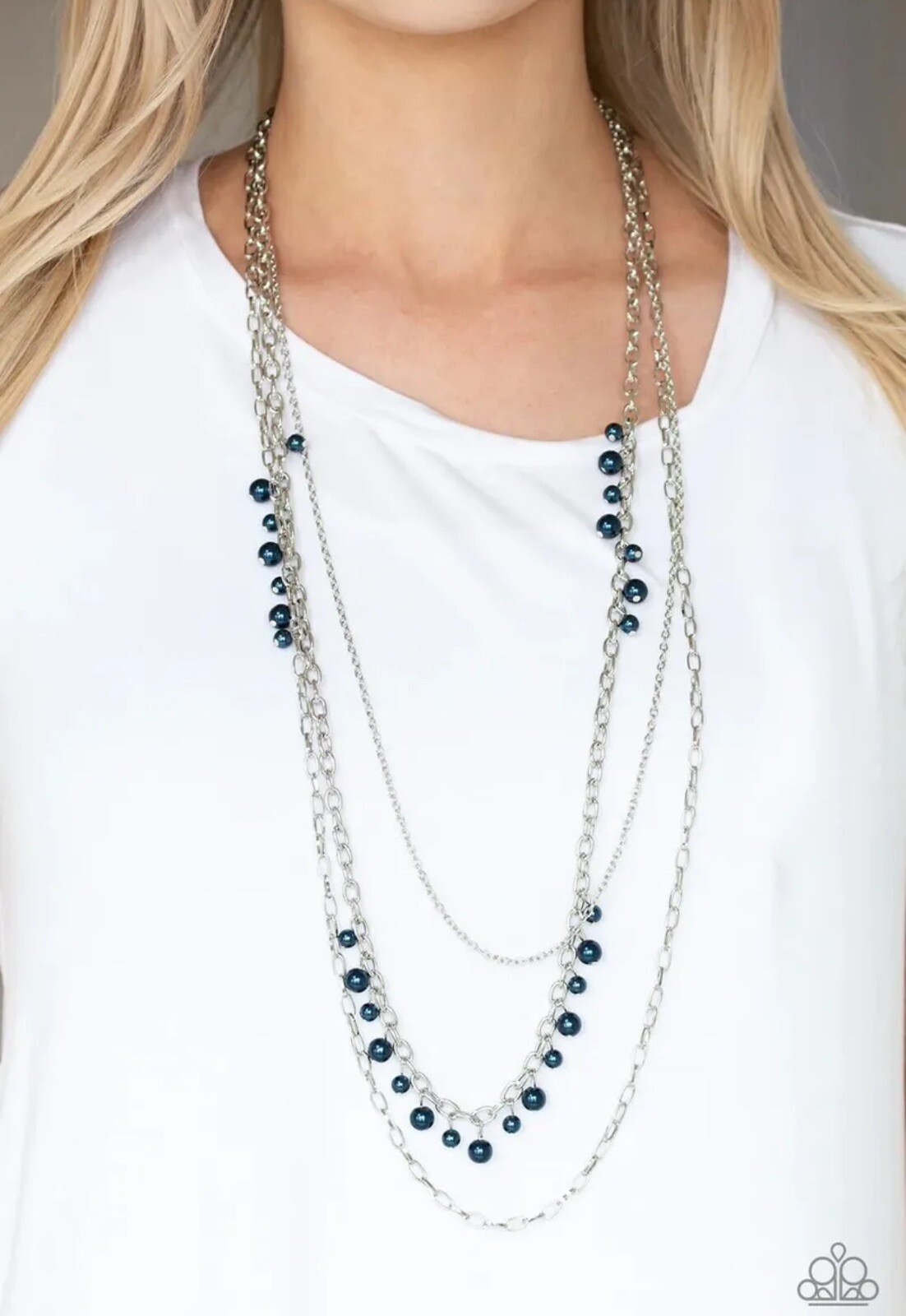 Paparazzi Jewelry ~🔥Pearl Pageant None🔥~ Blue Necklace💥BNWTs