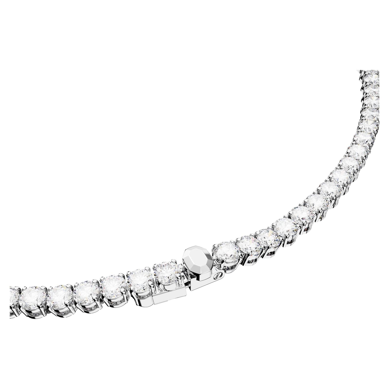 Swarovski Matrix Tennis Necklace Round Cut White Rhodium Plated 5681796