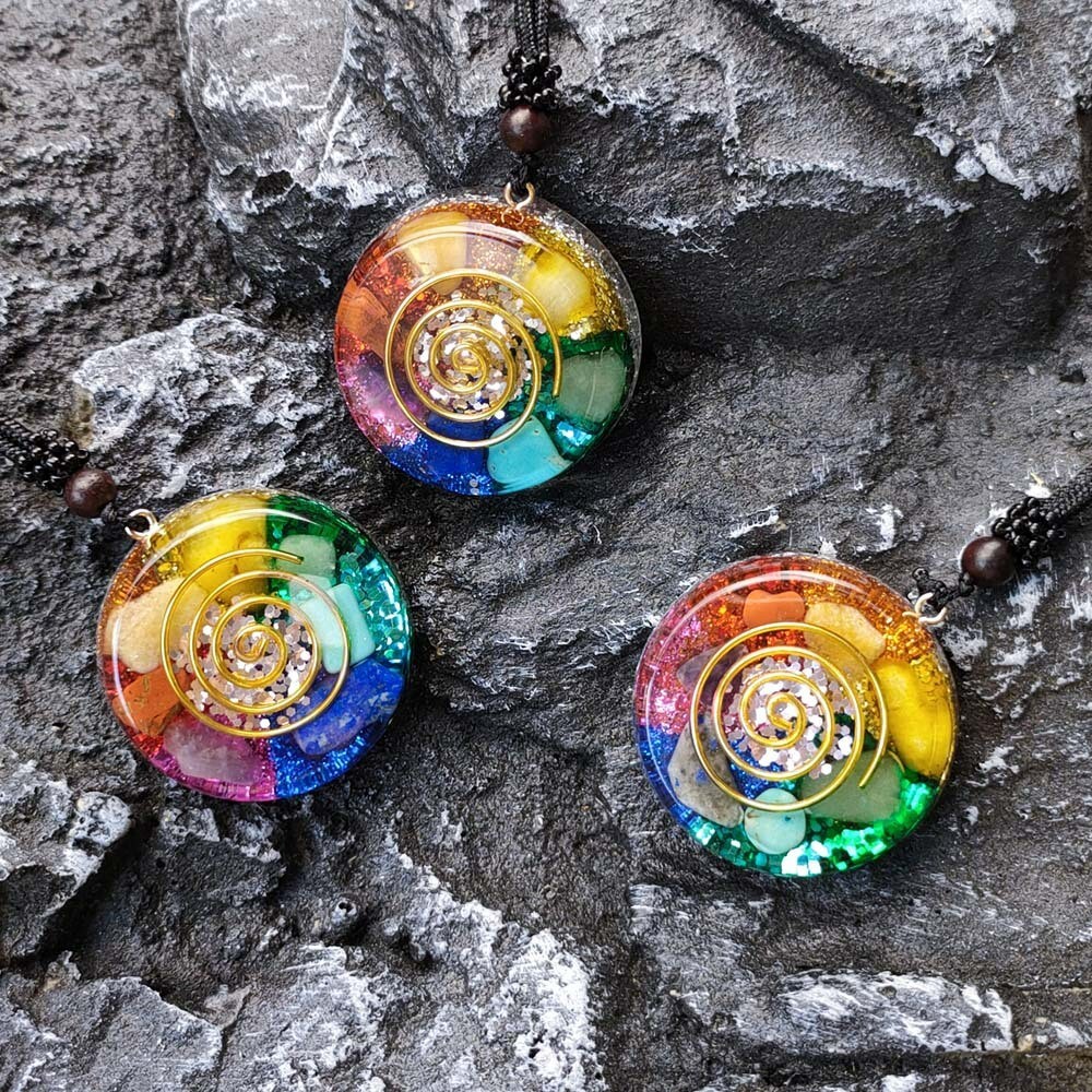 Orgonite Pendant Necklace Energy Chakra Crystal Healing Protection Jewelry