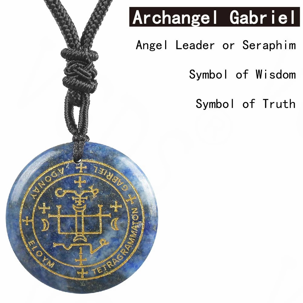 Solomon Seven Archangel Michael Gem Lapis Lazuli Gabriel Health Amulet Talisman