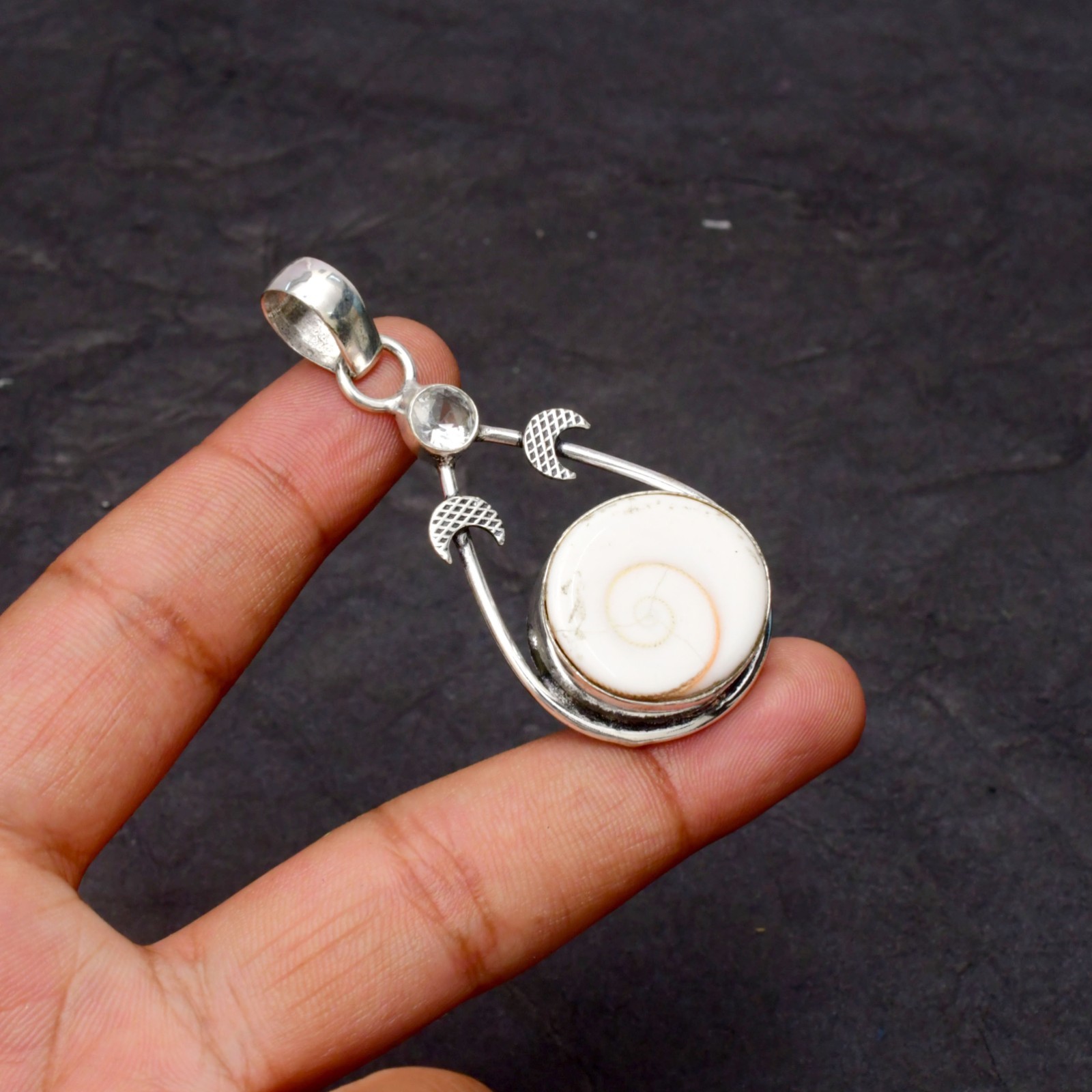 Shiva Eye Gemstone 925 Sterling Silver Jewelry Pendant 1-2″