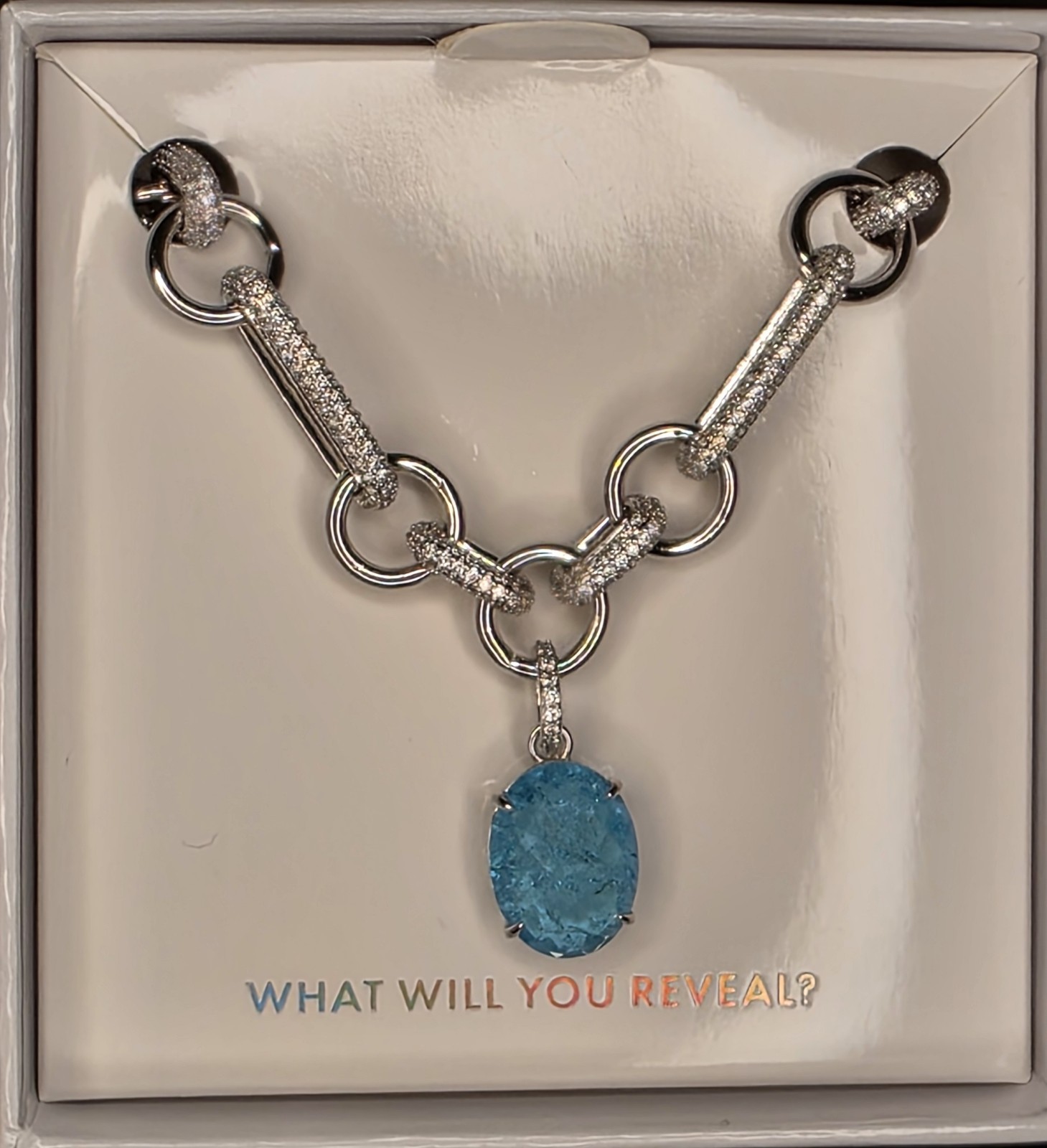 Mental Health Awareness Necklace, NK17923, Flourish Through Adversity-Rhodium