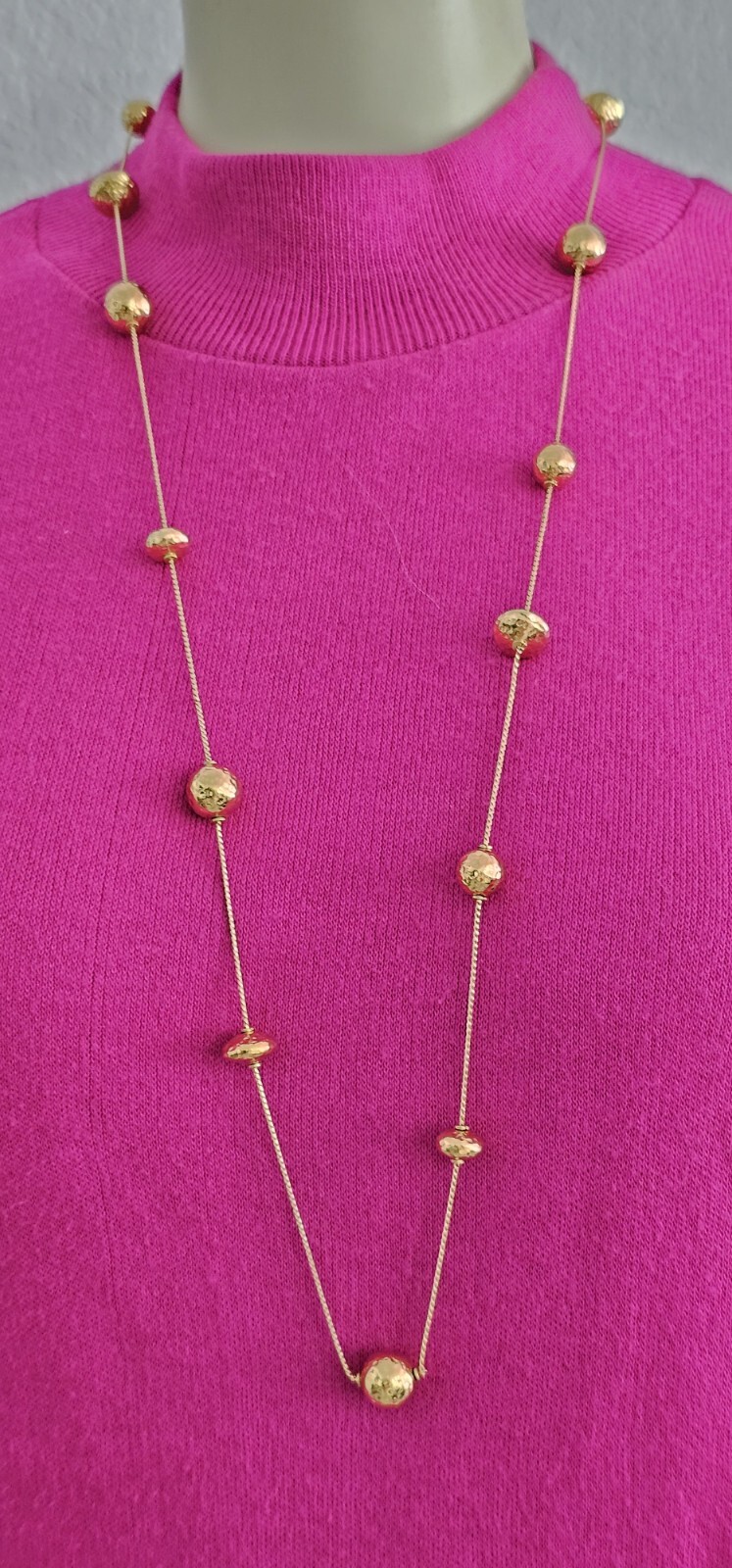 TWO ANN KLEIN necklaces gold tone 16” and 18 ” in Excellent condition