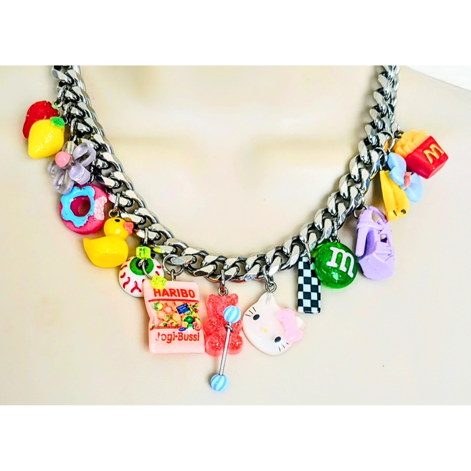 POP CULTURE Stainless Steel Chain Nostalgia Charm Necklace 17-20″