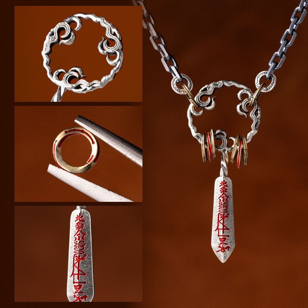 Taoist Masterblade Shi Dao Pendant Cinnabar Talisman Chinese Amulet Gift