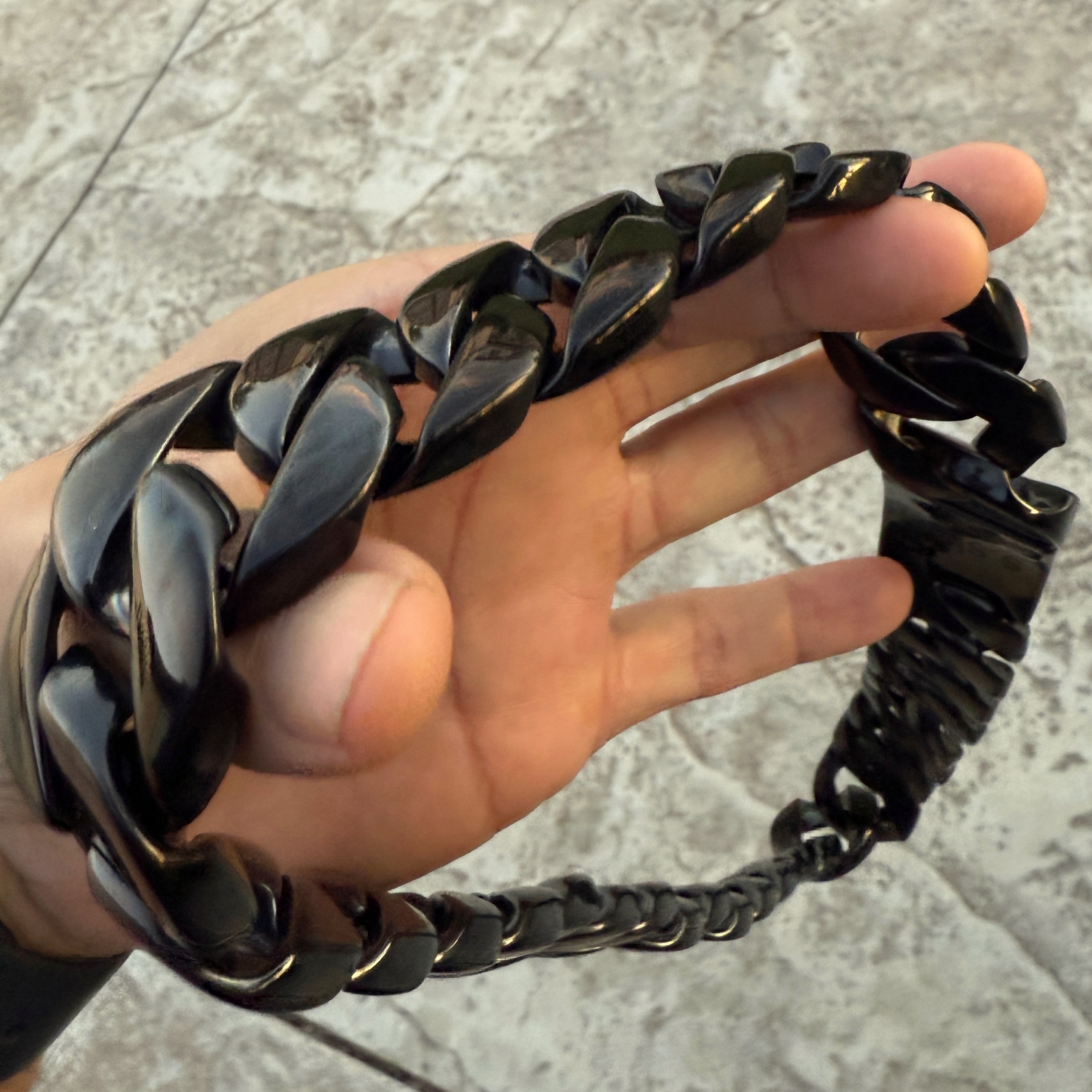 Men’s Huge Black Chain Cuban Link Stainless Steel Necklace 30MM Thick 24″-28″