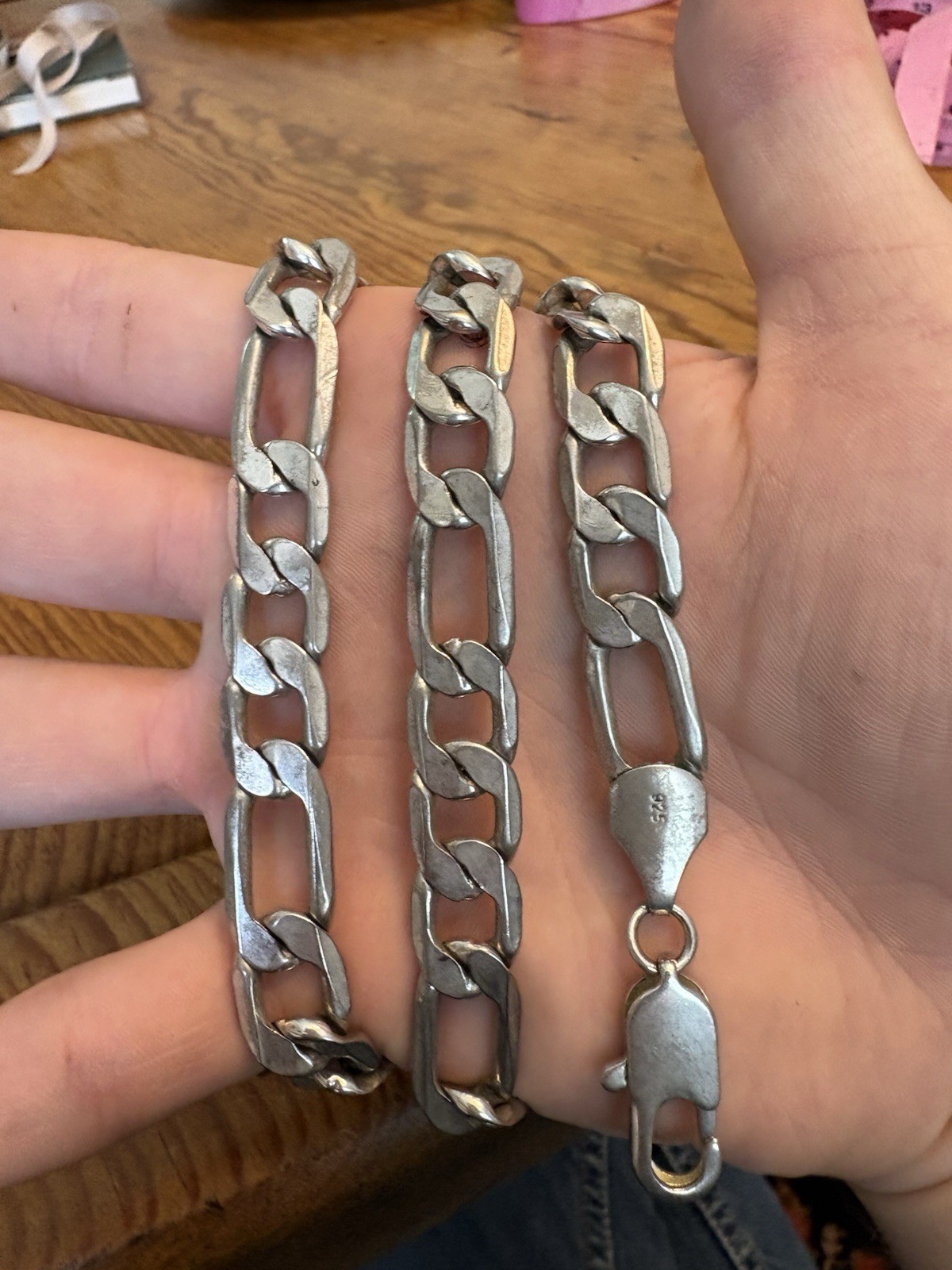 Figaro 925 Sterling Silver Chain 11mm 8492 Grams 24 Inches Length G2U