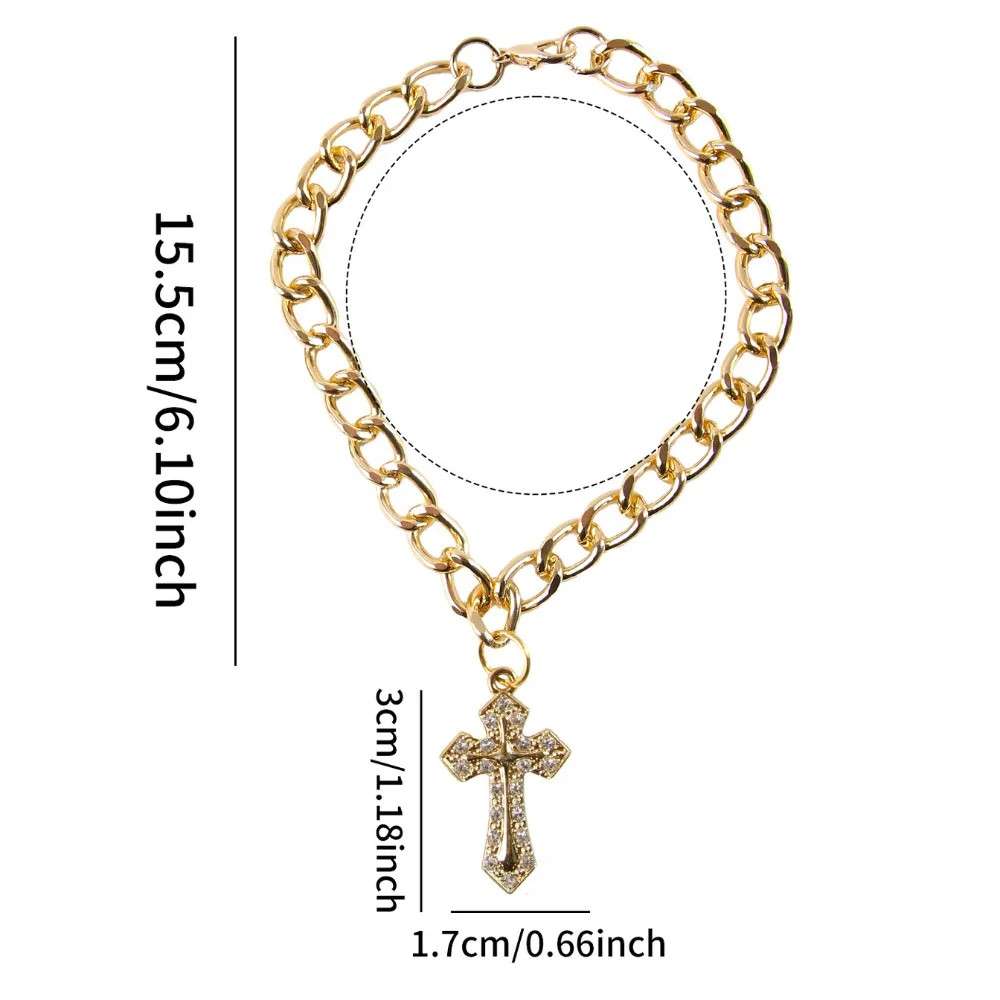 Cute Fancy Zircon Cross Pendant Medium Cosplay Design Pet Adjustable Dog Accesso