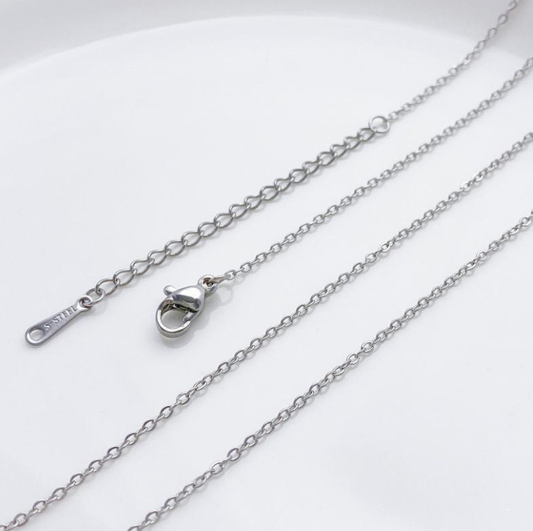 2Pcs Silver/Gold Stainless Steel 2mm Width O-Link Necklace Fashion Jewelry Chain