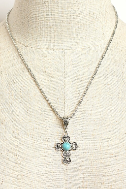 Women’s Fashion Jewelry Vintage Turquoise Tibetan Silver Chain Pendant Necklace
