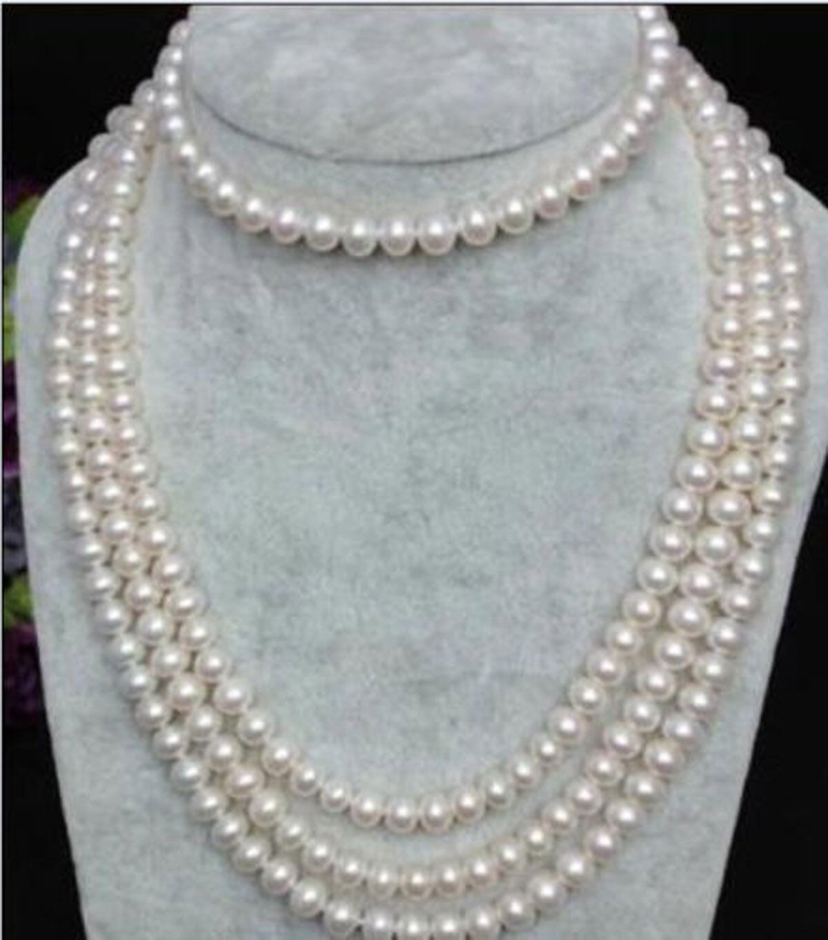Genuine Natural 8-9mm White Akoya Culutred Pearl Long Necklace 80 inches