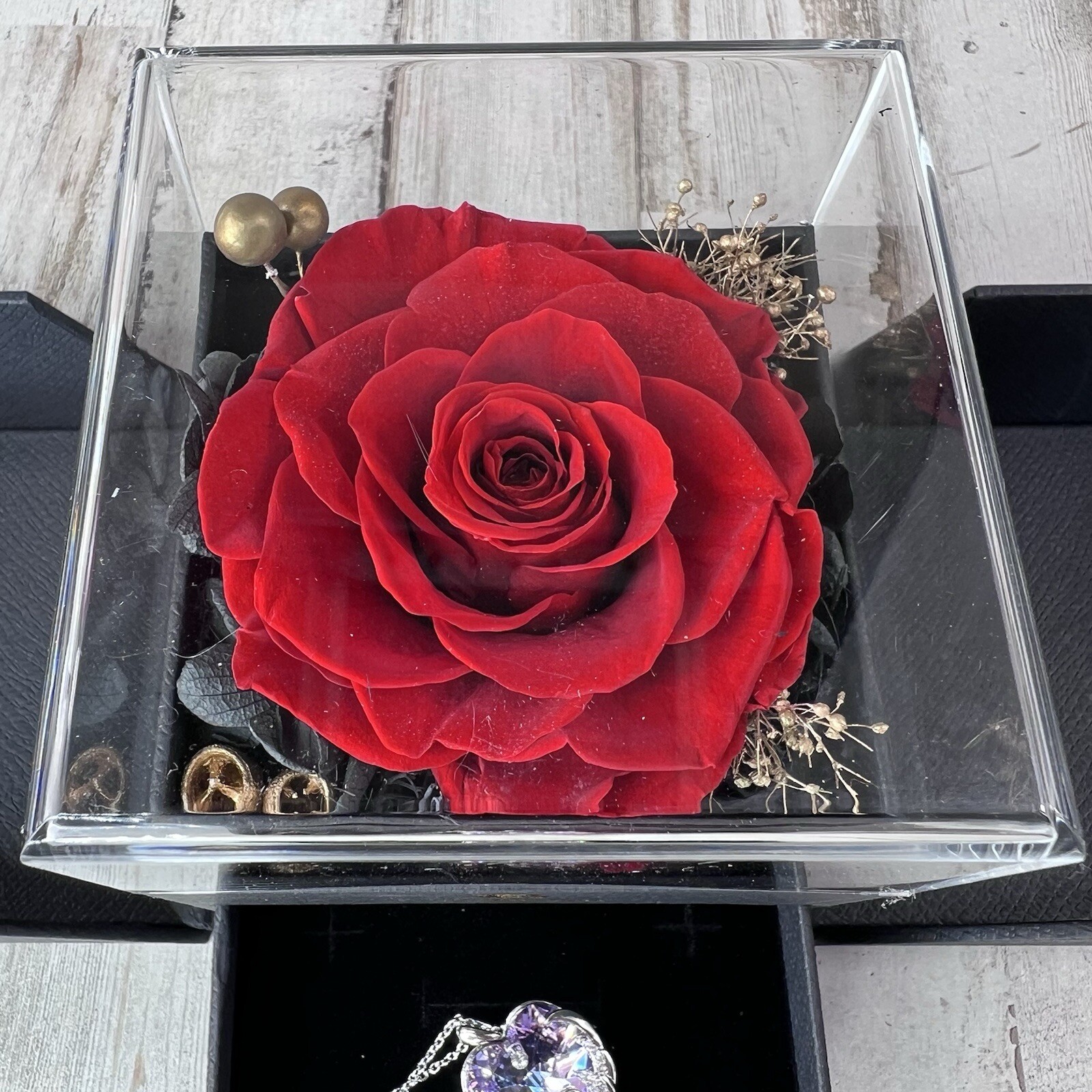 Just For You Rose with Necklace in Gift Box, Gifts for Her Anytime.