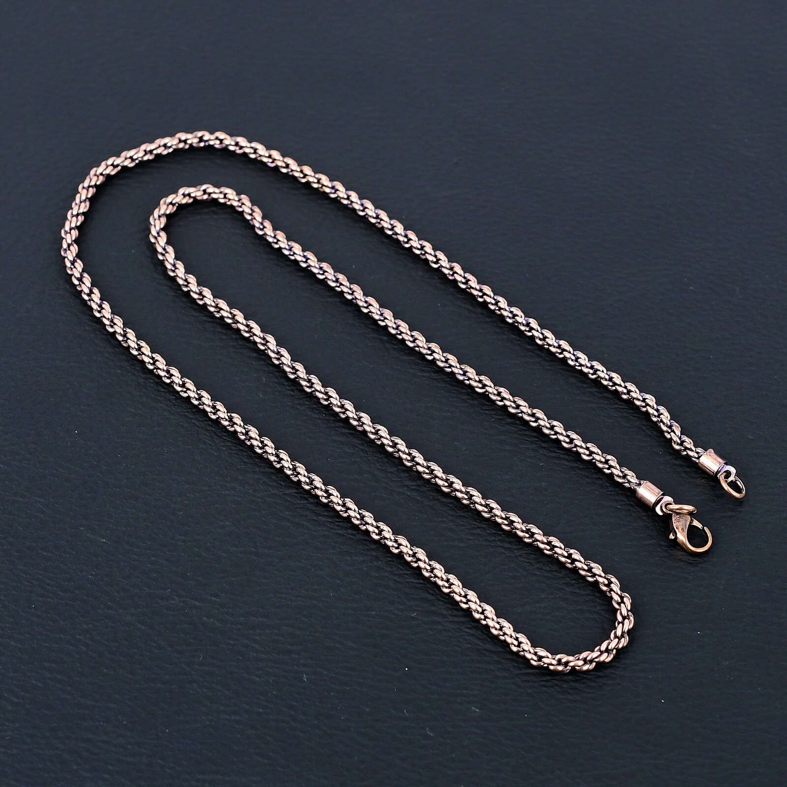 18,20,22,24,26Copper Bead Chain With Hook or Lobster Clasp, Solid Finished Chain