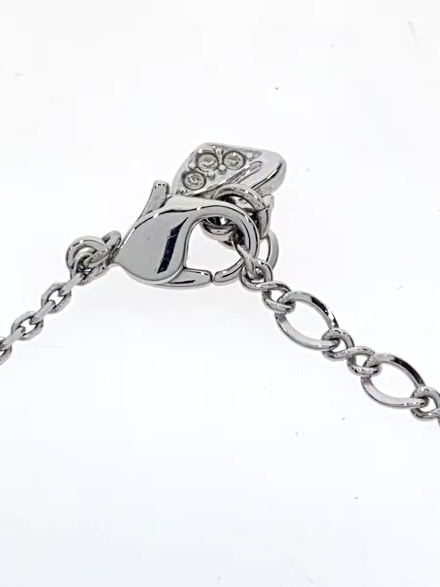 Swarovski Black Flower Crystal Pendant Necklace Silver tone woman 46cm / 18.1in