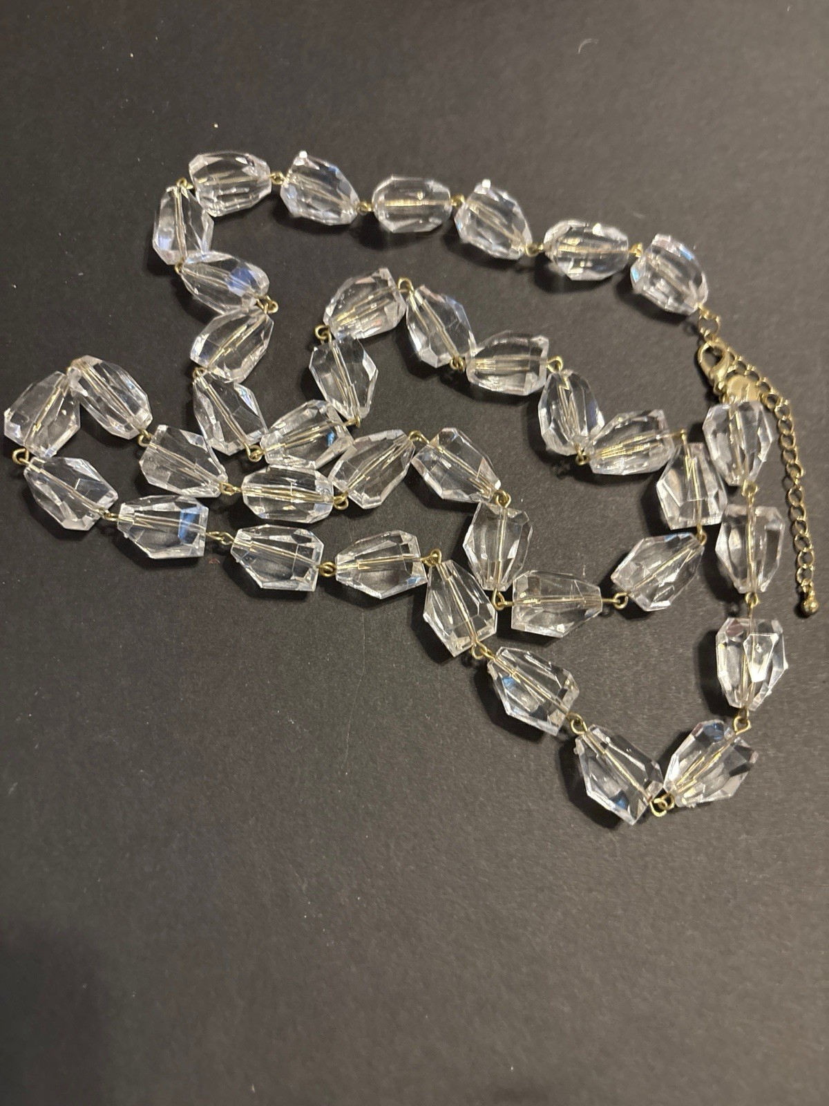Lot Robert Rose Statemnt Necklace Bundle Blk/Gray Floral & Dbl Strand Clr Crystl