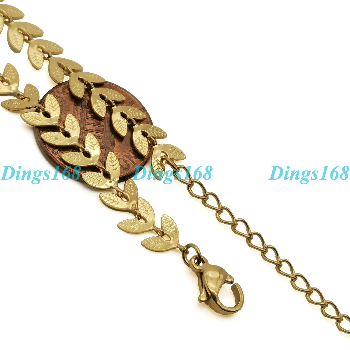 18K Yellow Gold Filled Tarnish-Free 5.5 mm wide Fishtail link Chain Necklace C5F