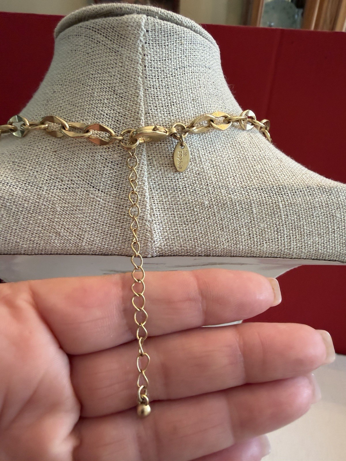 Lia Sophia HARMONY Necklace Glass & Resin Matte Gold Tone BinR