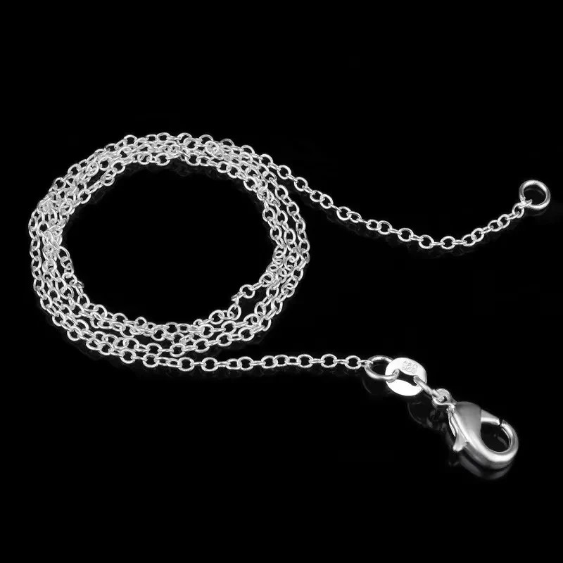 1 mm rolo 18 inch Rolo Chain, 925 Sterling Silver with lobster clasp