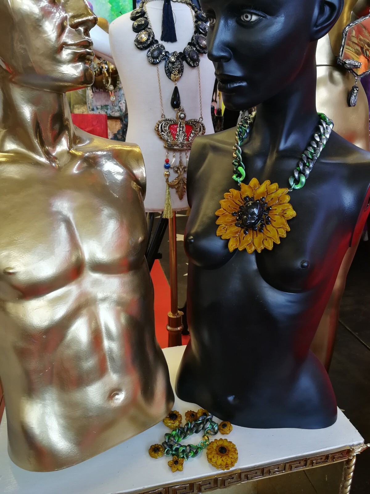 Woman Necklace Jewelry Sun Flower Brutalist Modernist Sunflower Bracelet Pendant