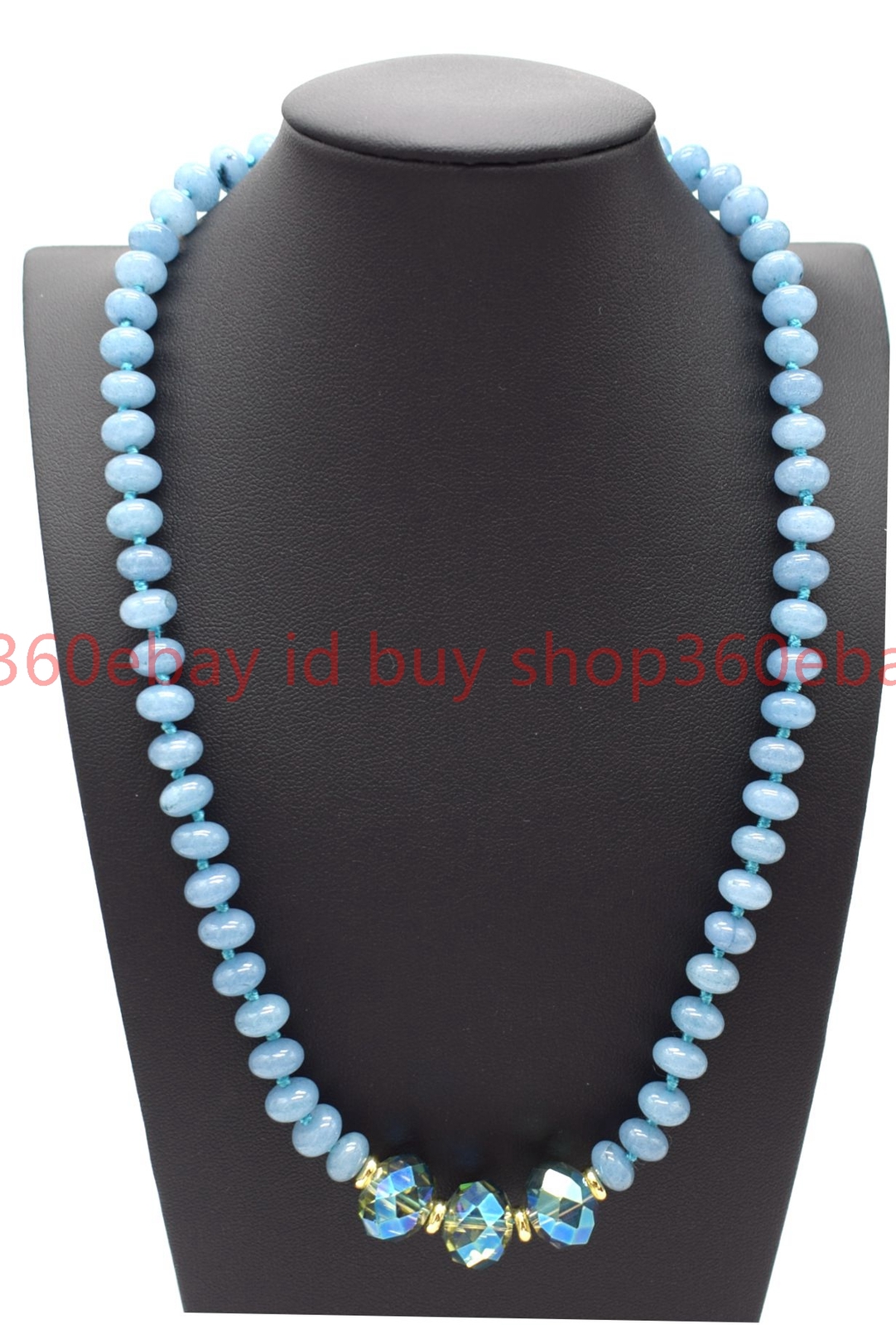 Pretty Natural 5x8mm Smooth Blue Aquamarine Gems Rondelle Beads Necklace 16-24in