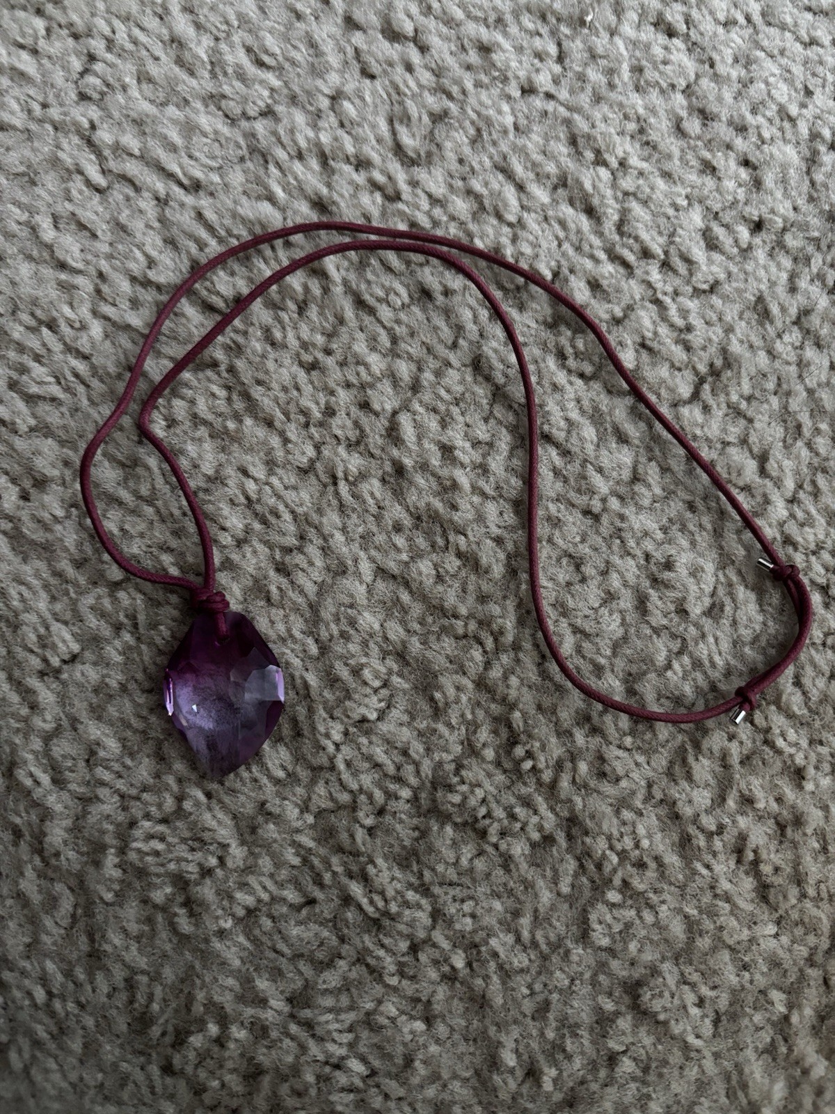 Genuine Swarovski Crystal Dorora Leaf Pendant Necklace, rhodium plated, Fuchsia