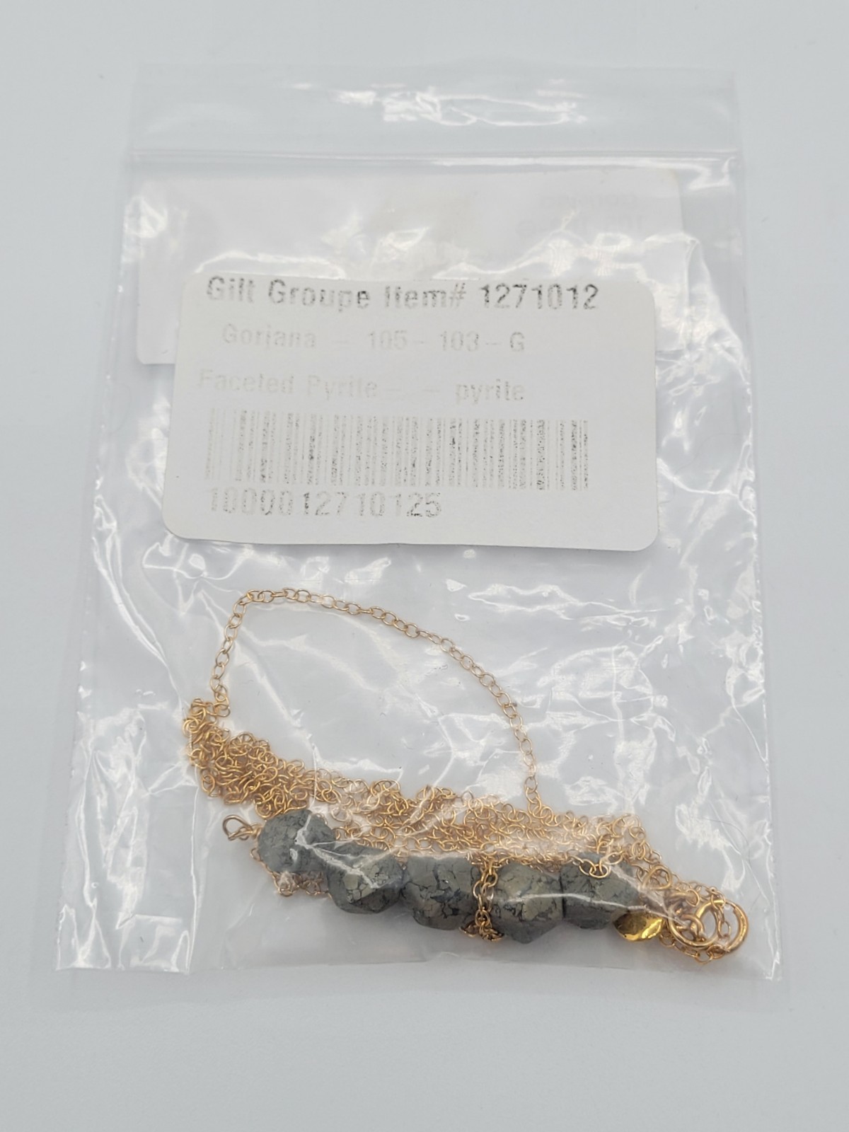 NEW Gorjana 1/20 14k Gold Filled Faceted Pyrite Long 32″ Necklace SIGNED
