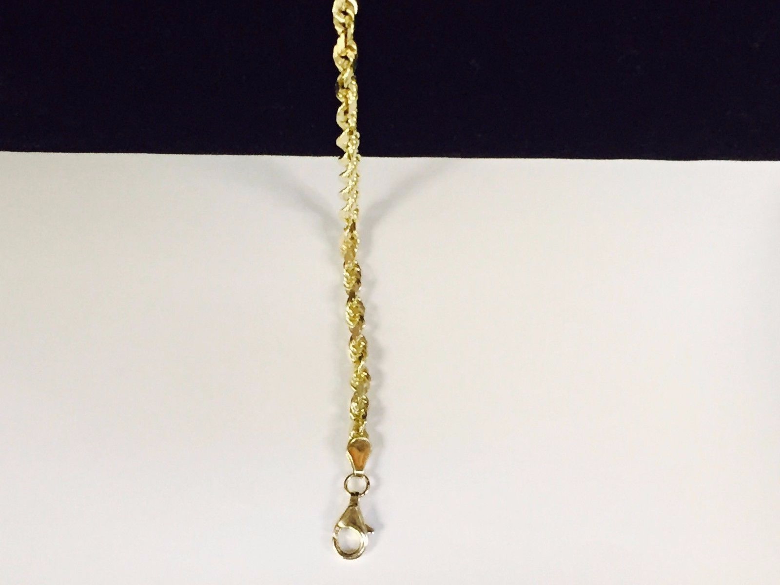 10k Yellow Gold 22″ Solid Diamond Cut Rope Chain Necklace 4 mm 19 Grams