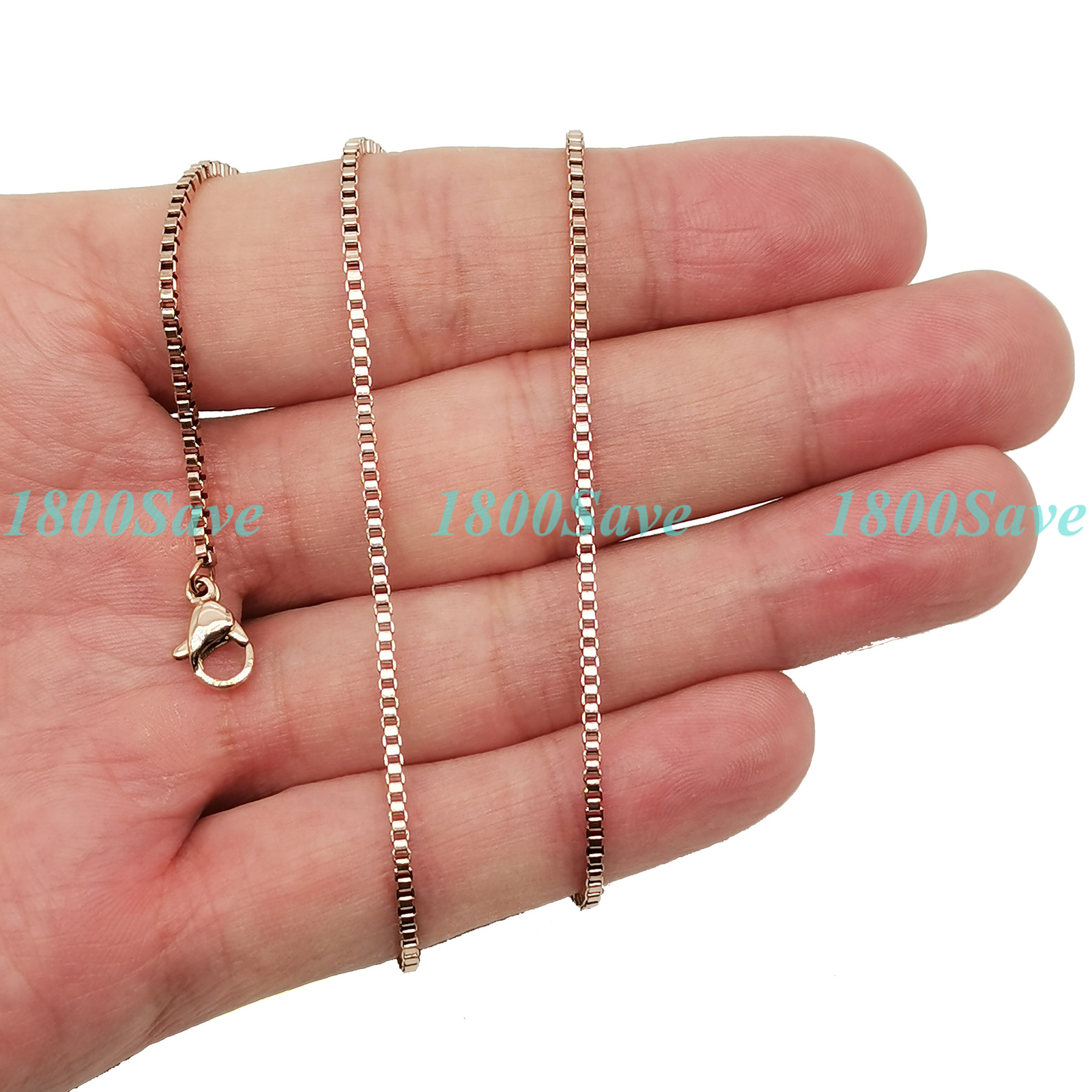 # BUY 1 GET 1 FREE Genuine 18K Gold Filled 1.5mm Box Chain Necklace 16″-18″ N048