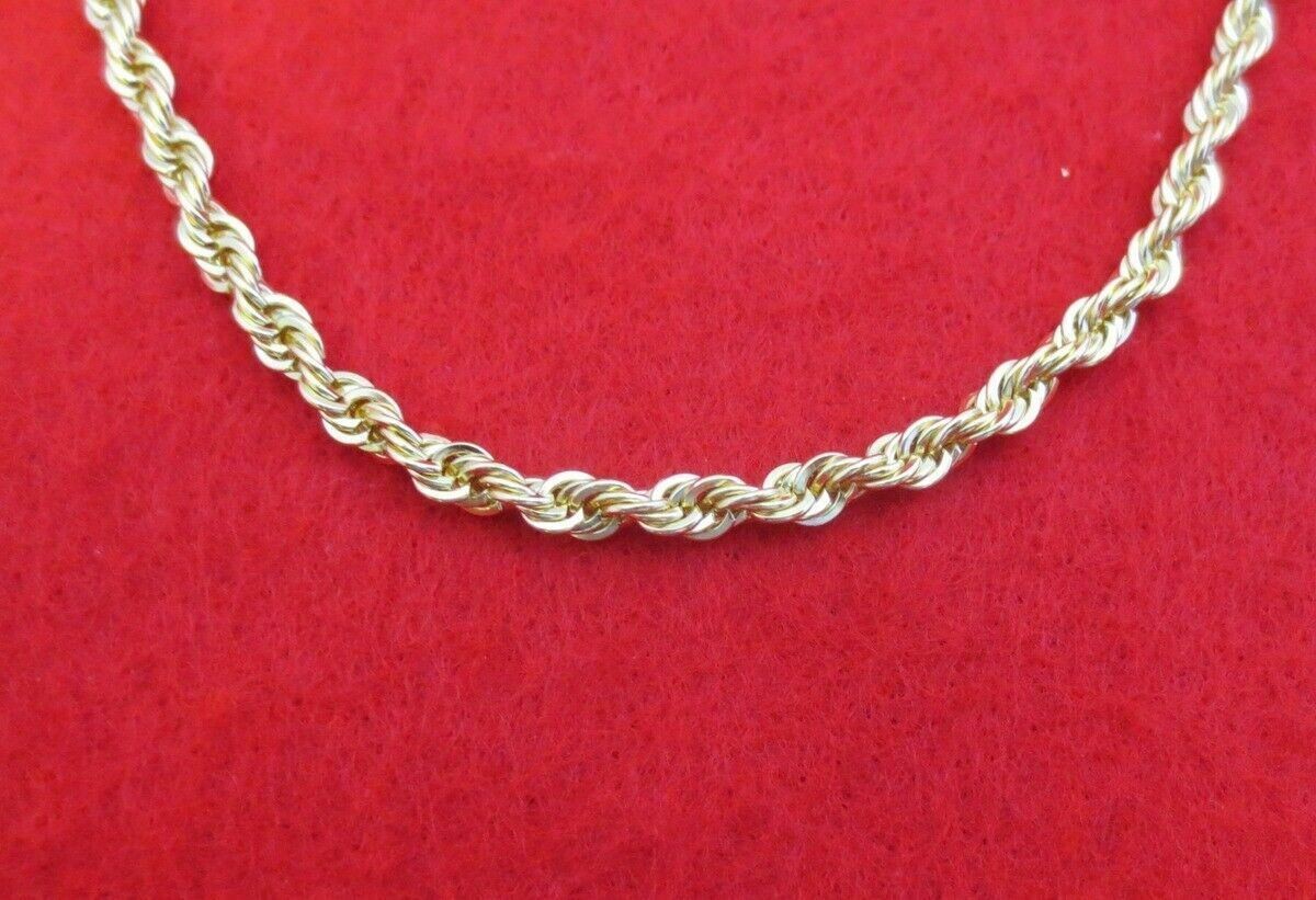 14KT GOLD EP SAINT LAZARUS CHARM PENDANT OVER 4″ WITH 24″ 4MM ROPE CHAIN-9253
