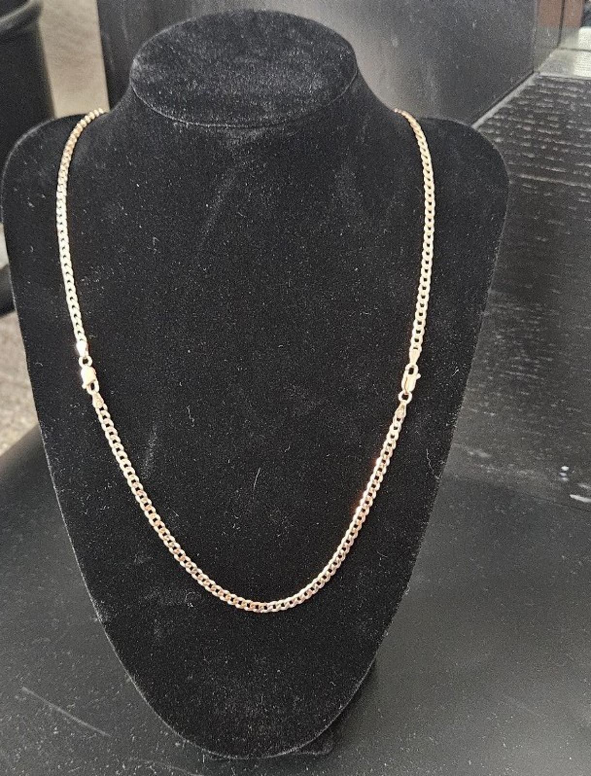 22in 3mm Rose Gold Curb Bracelet Necklace