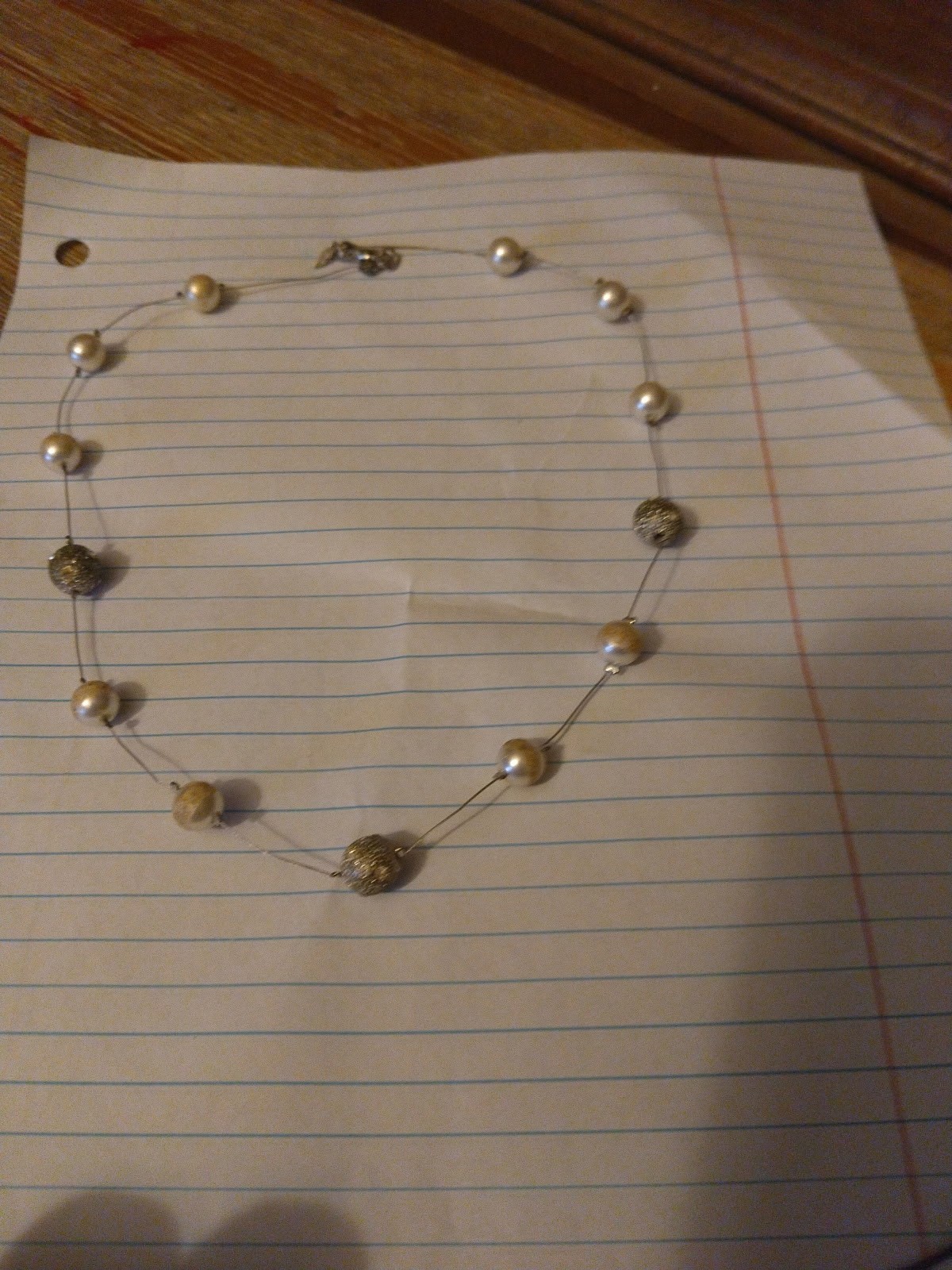 Imitation Pearl Beaded Necklace Gold-Tone Cable Chain