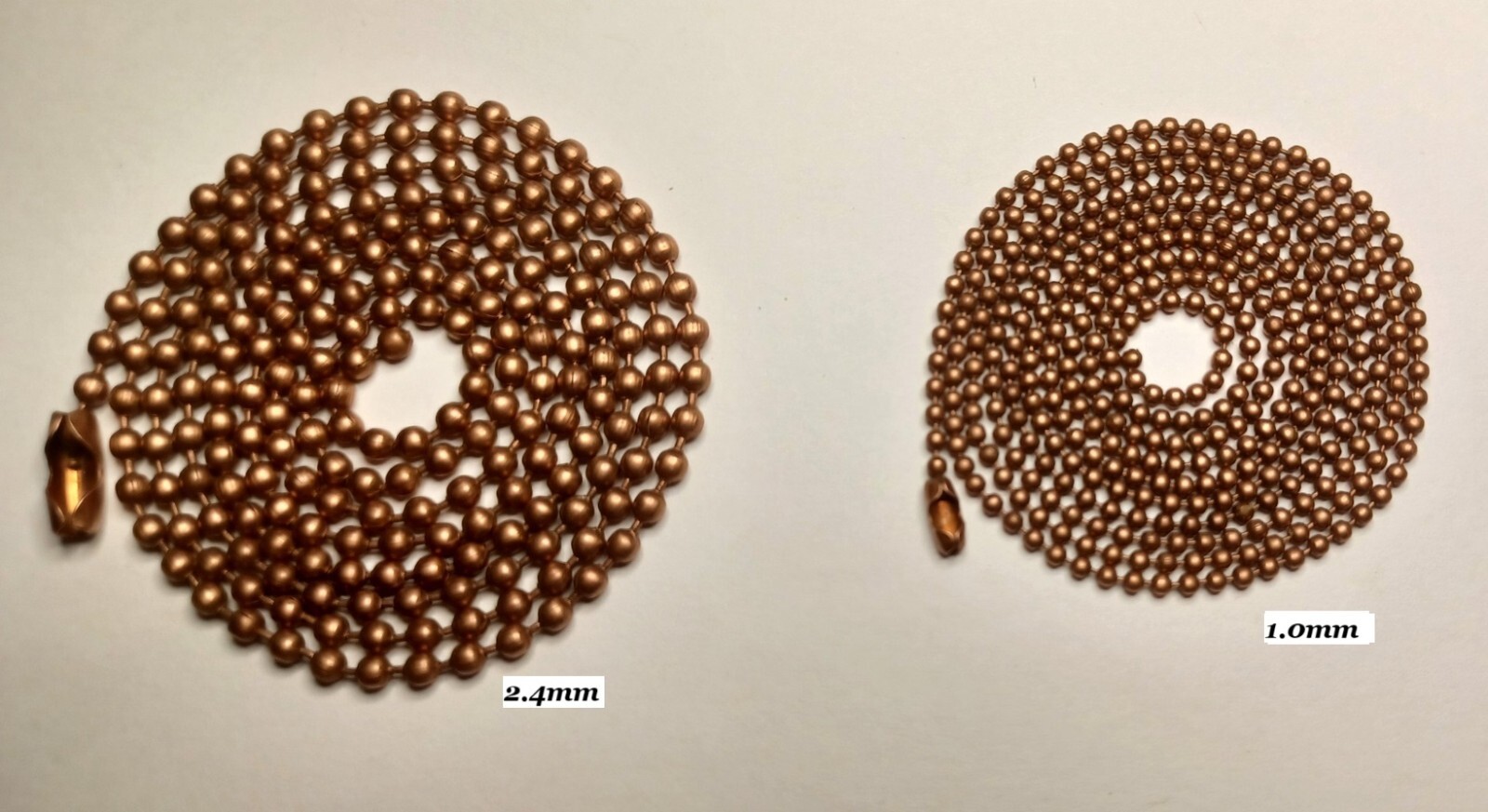Copper Military Fashionable 1.0mm or 2.4mm Ball Bead Dog Tag Chain Free Shipping