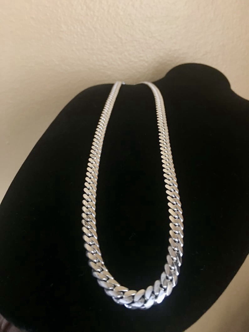 Handmade 7mm 22” miami cuban in pure silver