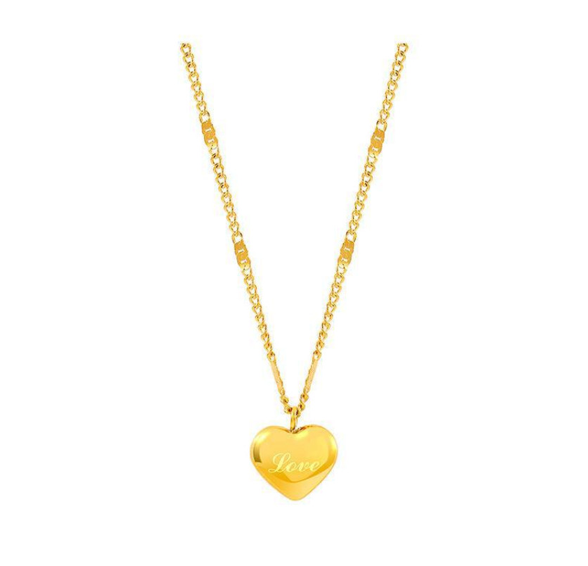 18K Gold Stainless Steel Love Floating Heart Pendant Chain Necklace Love Gift
