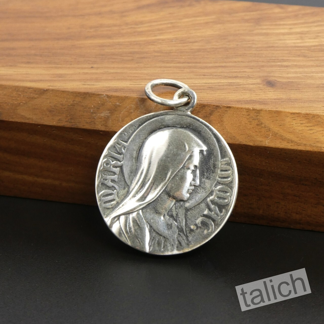 Solid 925 Sterling Silver Jesus Christ Virgin Mary Double Sided Amulet Pendant