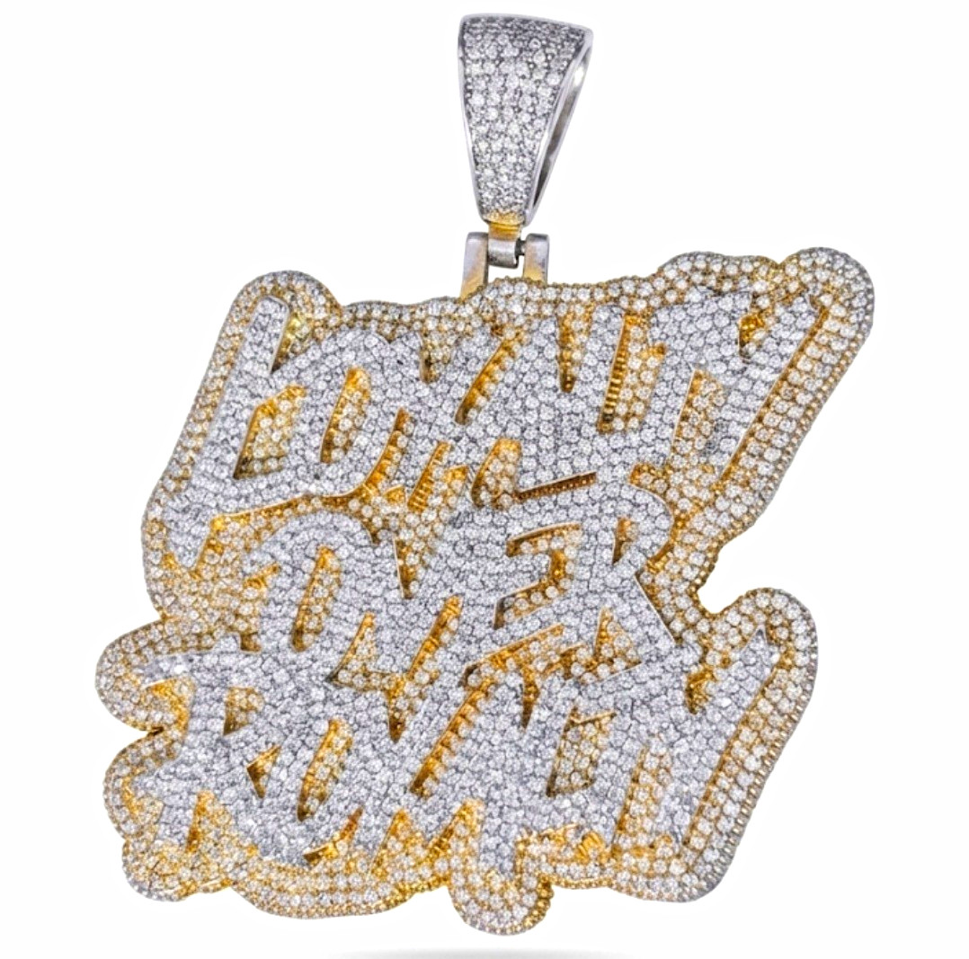 14kt Lab Diamond Pendent, Gold/Silver