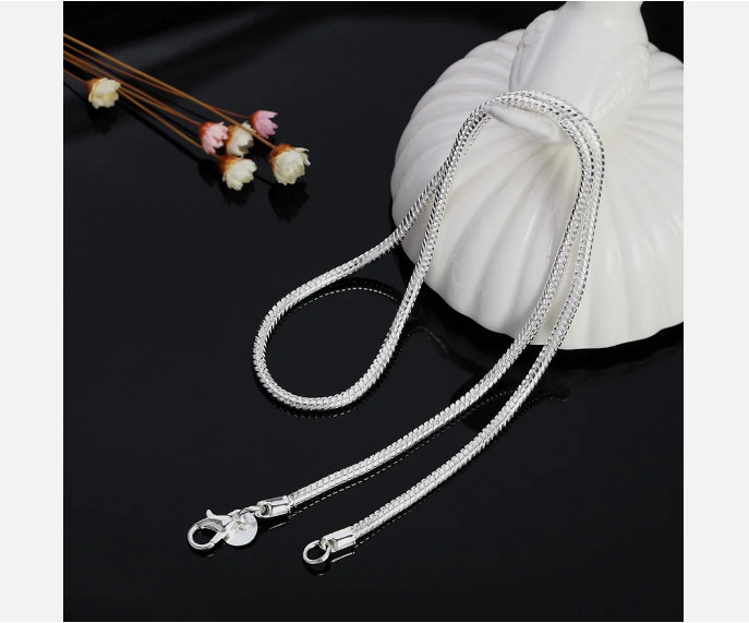 925 Sterling Silver Solid Snake Chain Necklace For Men Women