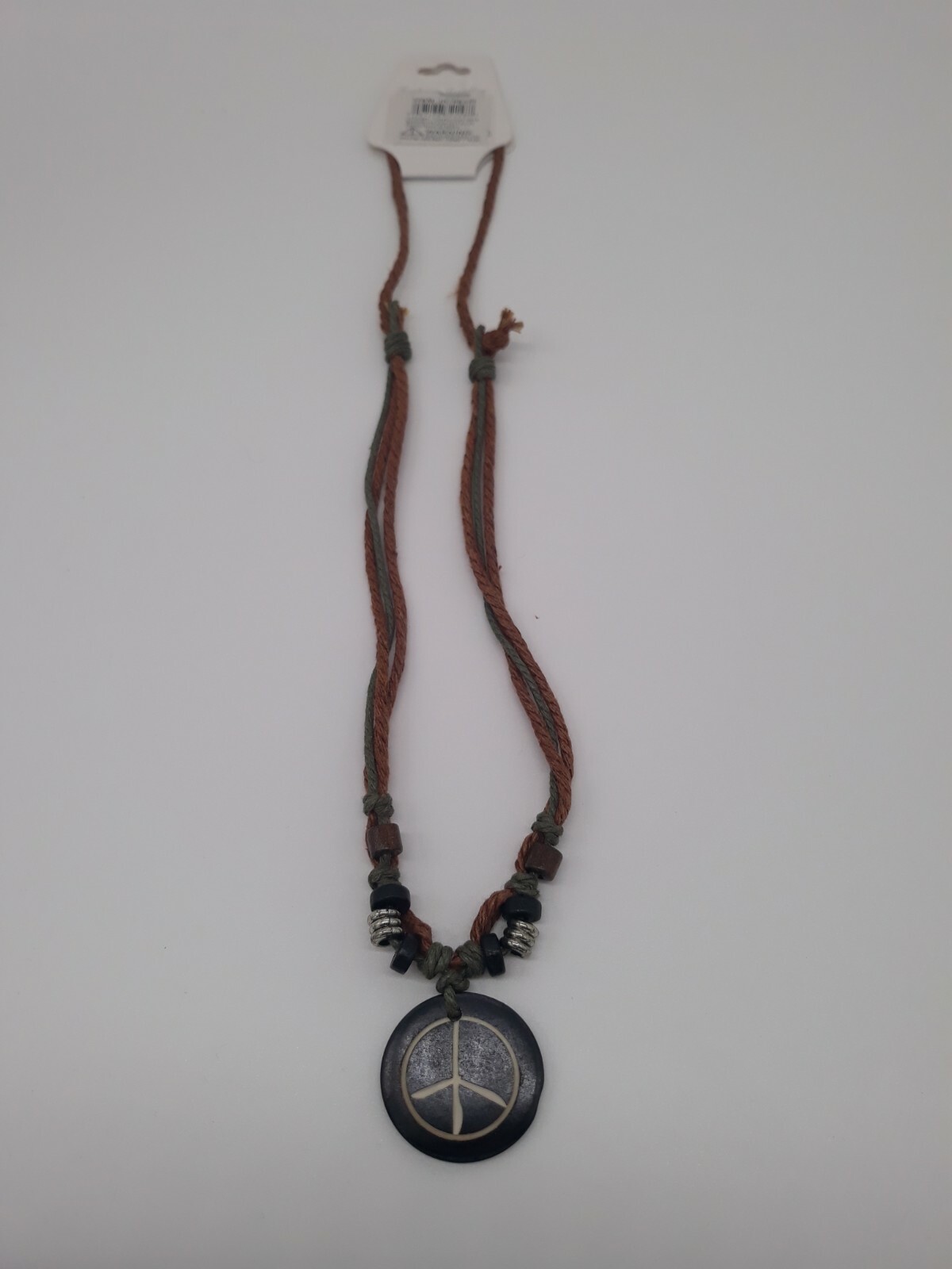 Peace Necklace – Fashion Jewelry – Cord Necklace with Stone Pendant – beading