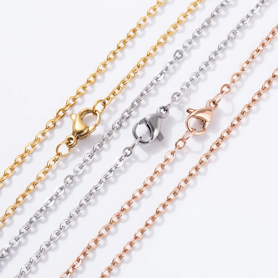 Stainless Steel Necklace Link Chain 1.5mm 2mm 5Meter DIY Supplies Jewelry