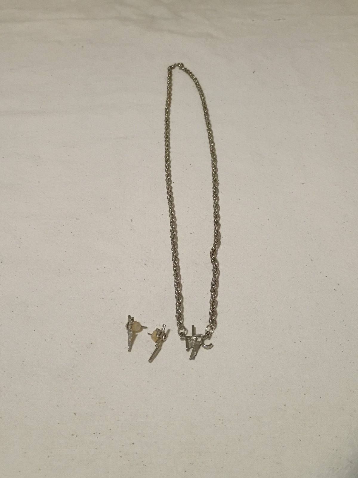 TLC Lightning Bolt Necklace & Earrings Set 0195