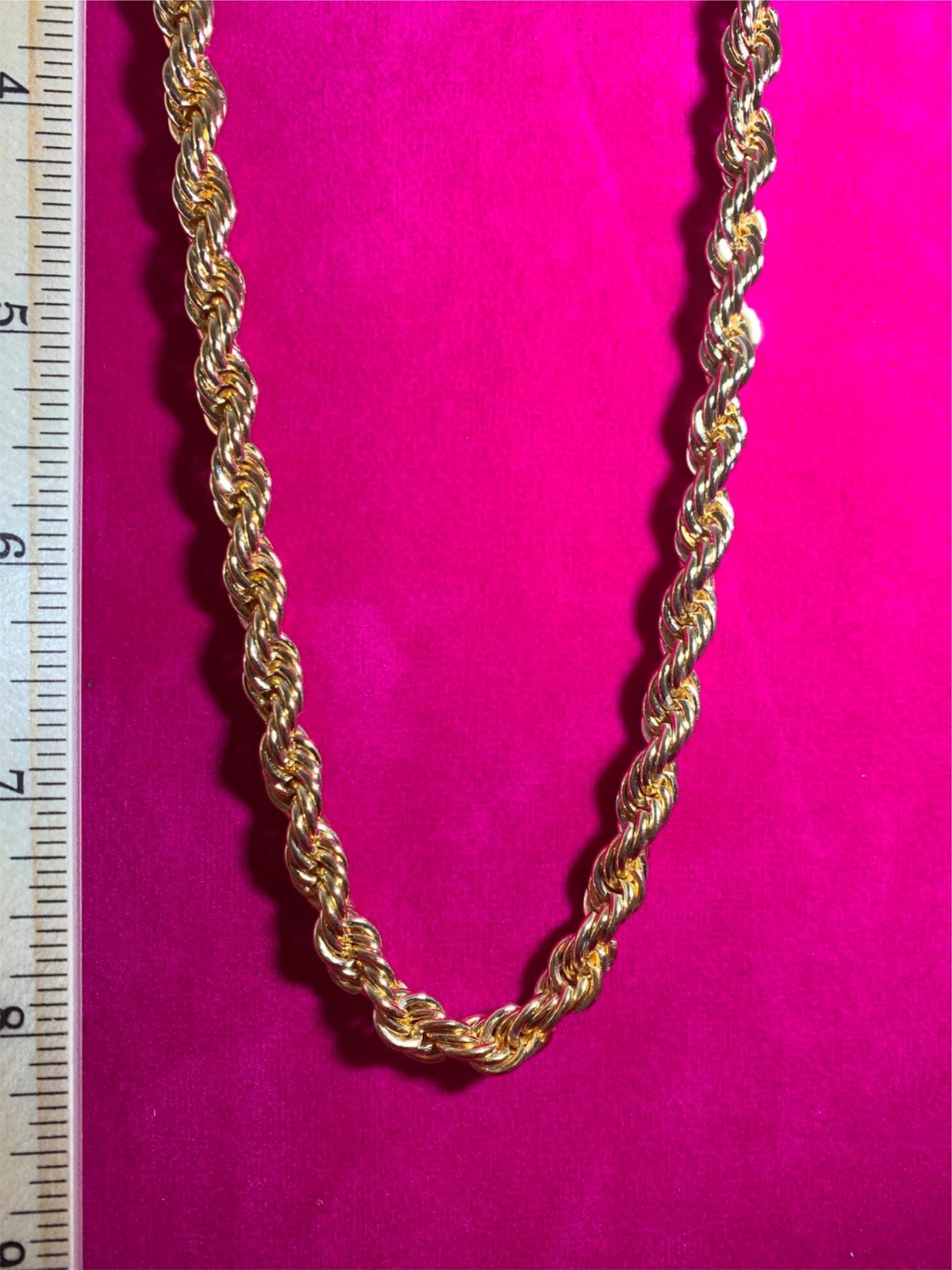 24 INCH 14kt GOLD PLATED 7mm ROPE RUN DMC HIP HOP CHAIN NECKLACE