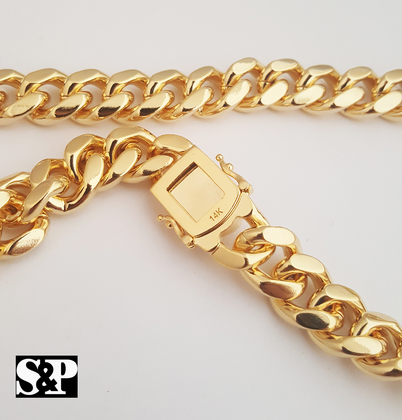 Premium Quality Gold Plated Brass Miami Cuban 6,10,14mm 24″, 30″ Chain Necklace
