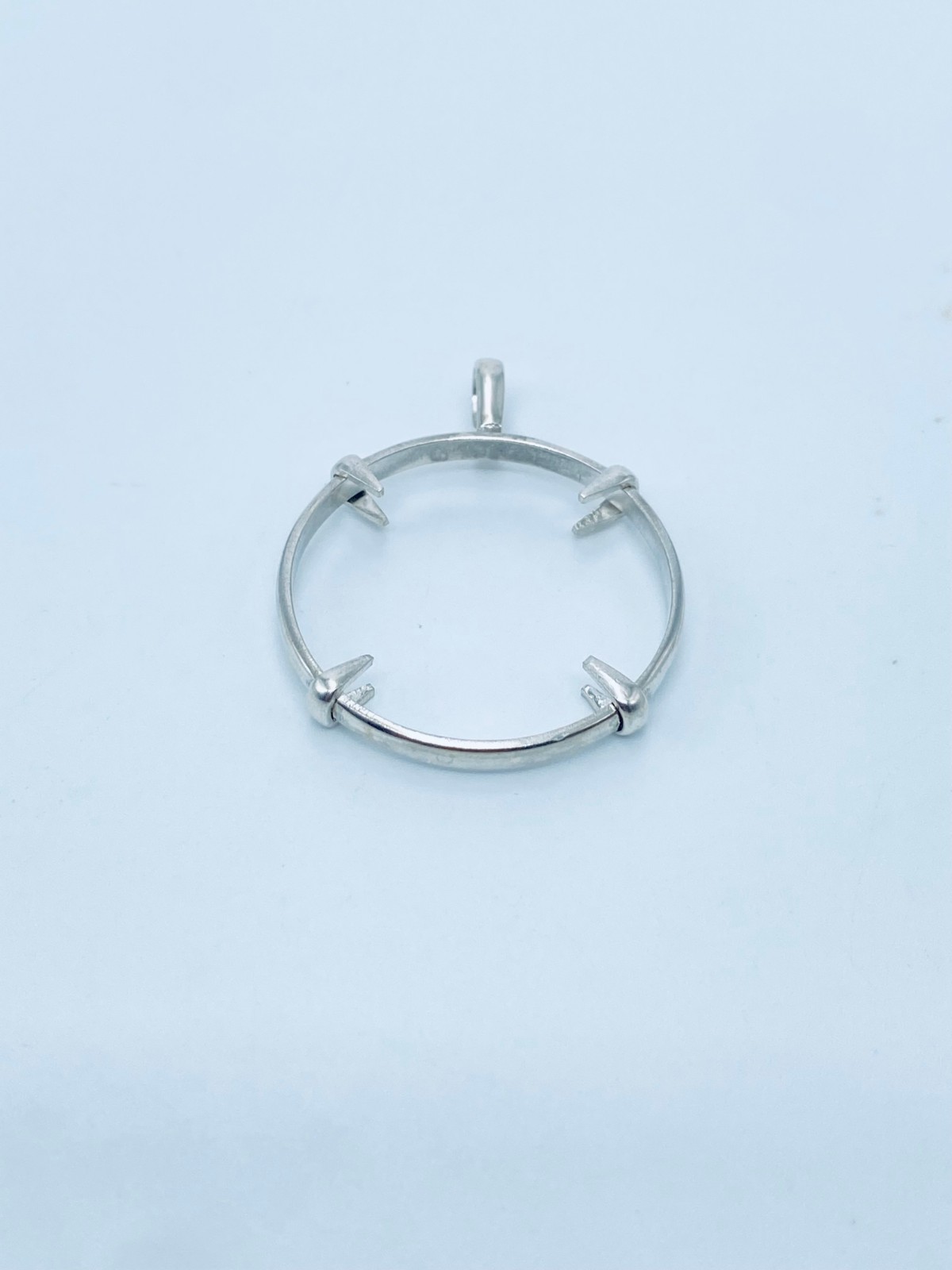 925 Solid Sterling Silver Round Pendant Blank Bezel Holder Coin Handmade