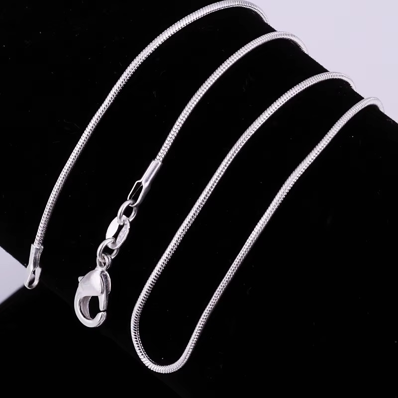 10PCS LOT Wholesale 925 Sterling Silver 16/18/20/22/24/26/28/30 Inch 1Mm Snake C