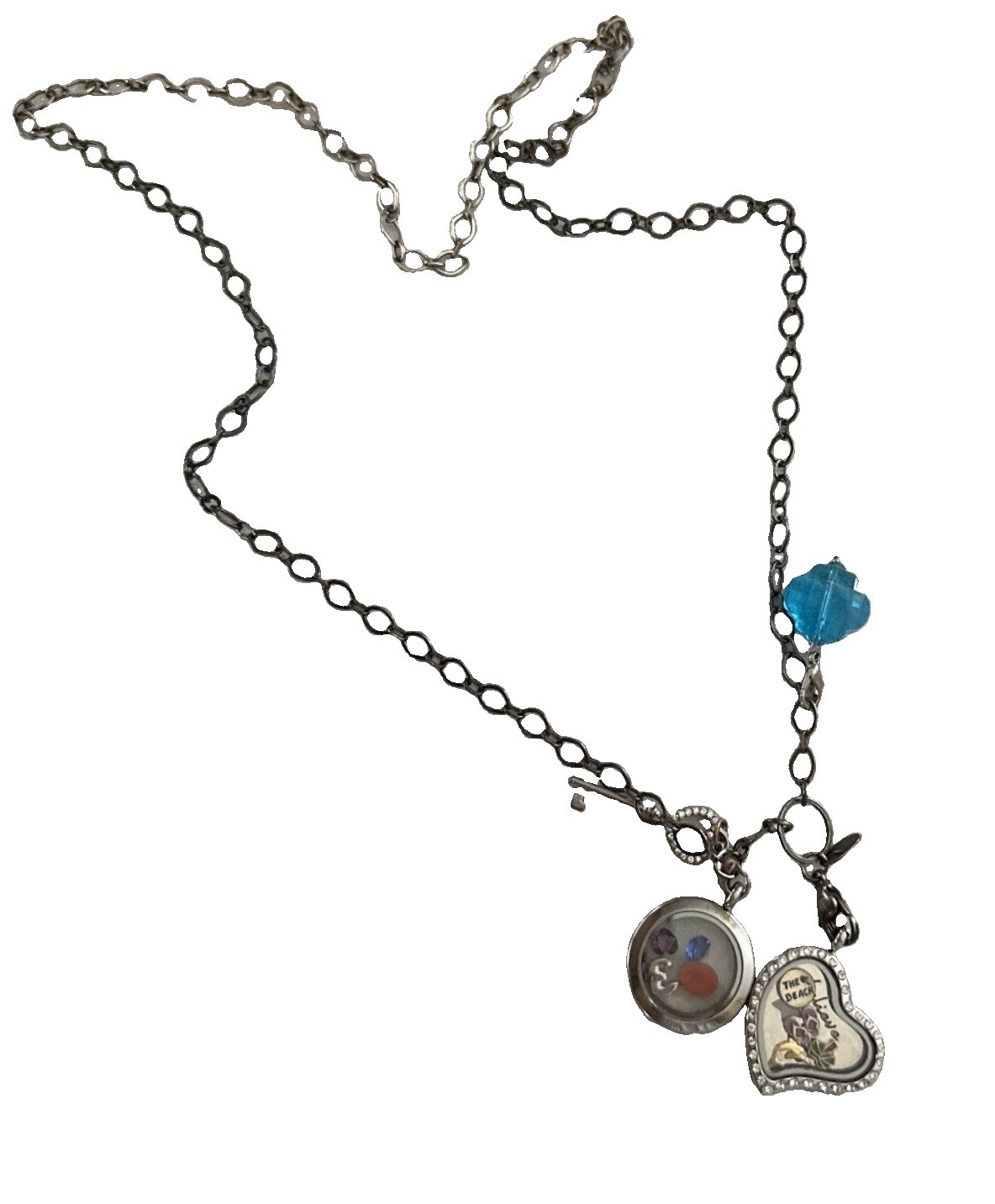 Origami Owl Floating Locket Necklace Set Retired Summer Beach Charms Cameo #3