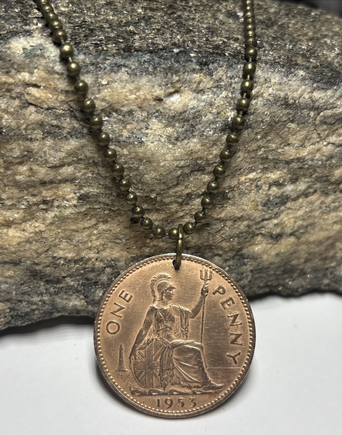 1953 UK United Kingdom Coin Pendant Necklace. Elizabeth II. Great Gift 🎁