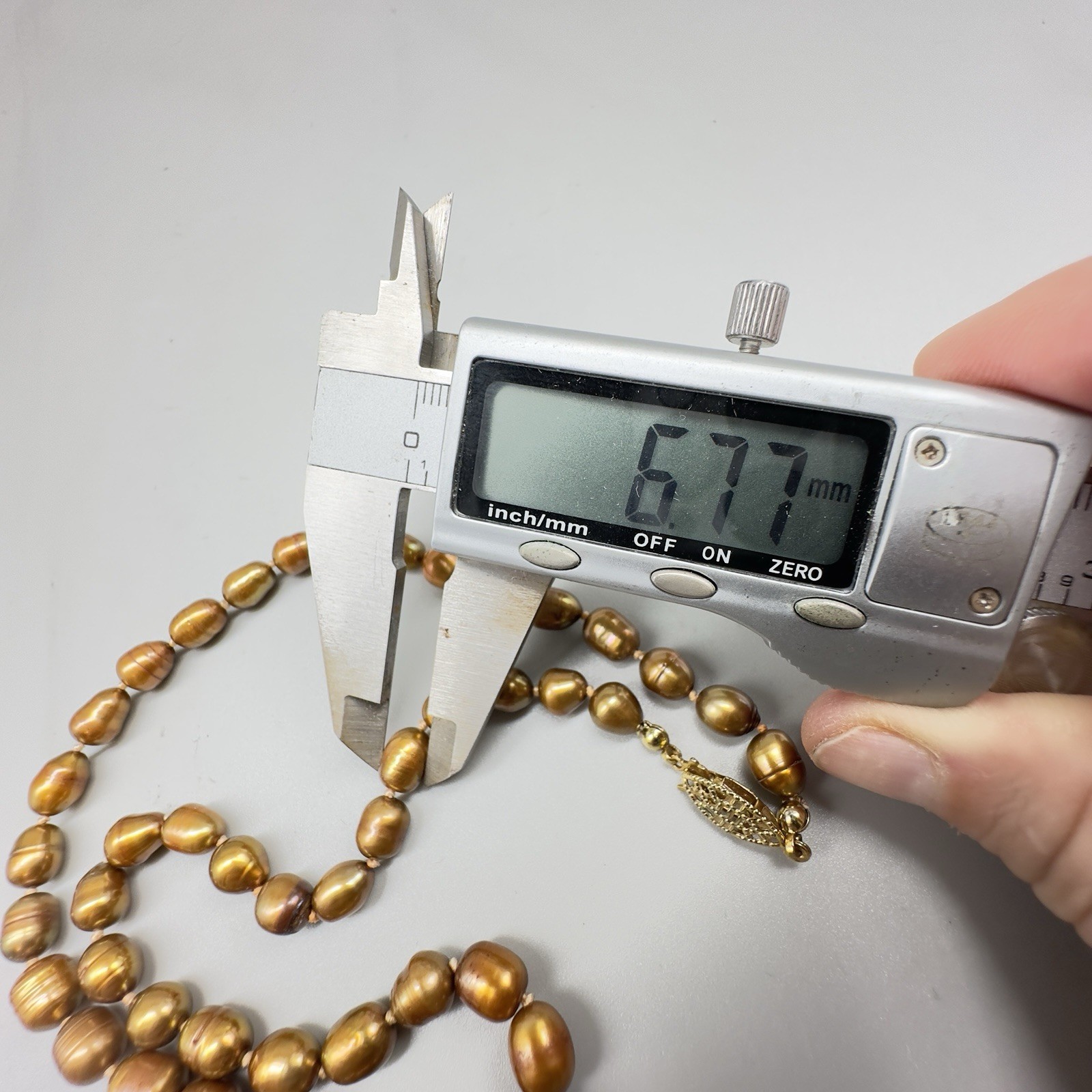 Golden Baroque Freshwater Pearl Necklace 18” Long 6-7mm