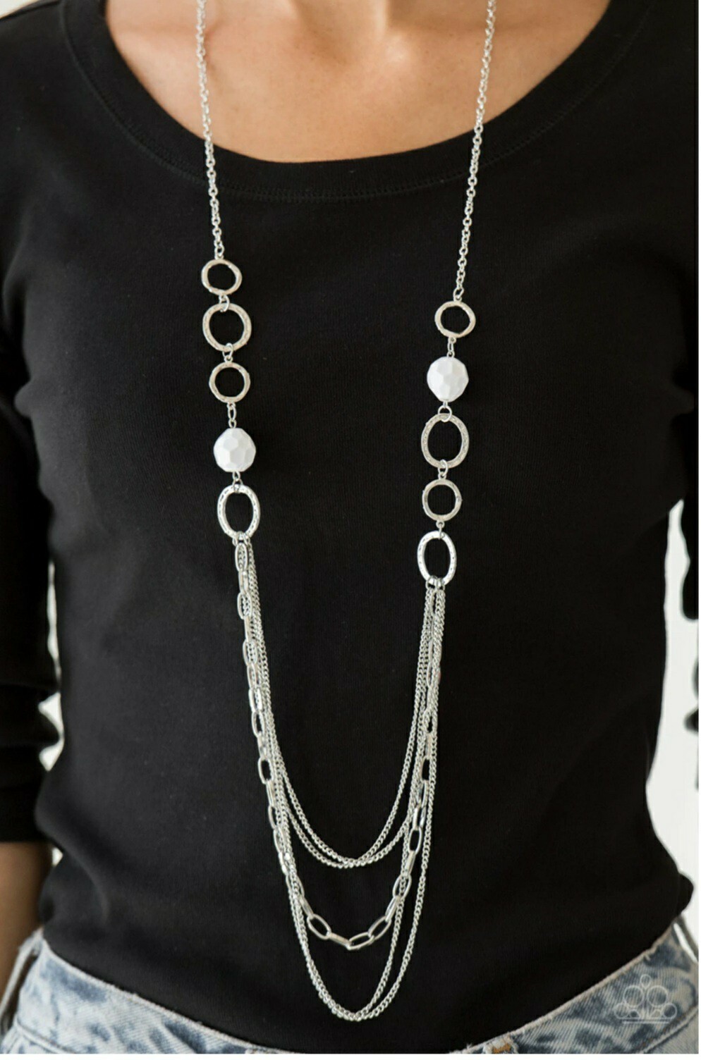 Paparazzi Margarita Masquerades White Necklace with free matching earrings