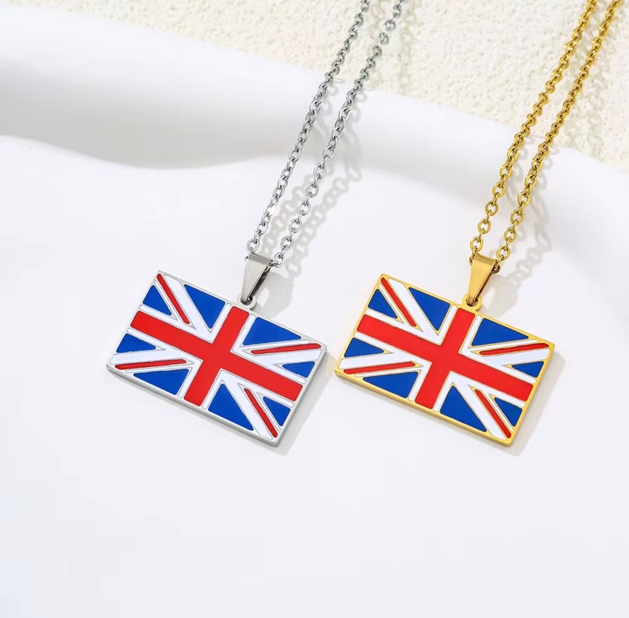 United Kingdom Flag Necklace • British Pendant Jewellery • Union Jack Gift