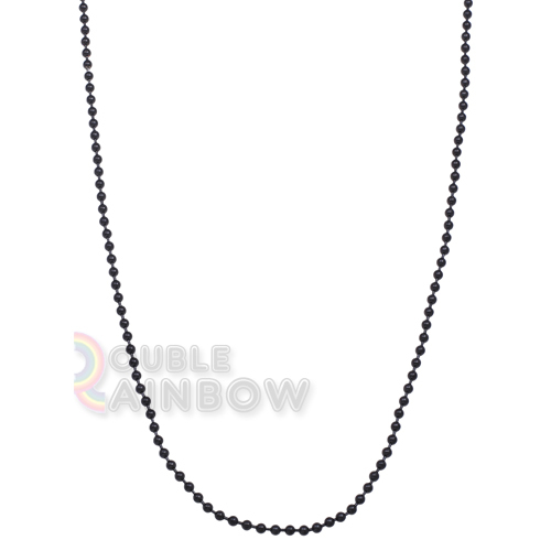 C21 20-30″Stainless Steel Black MILITARY Dog tag Ball bead chain Necklace link